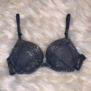 VS BOmbshell gray metallic bra